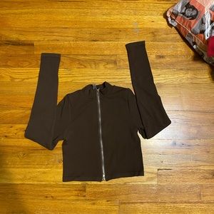 Zip up crop top